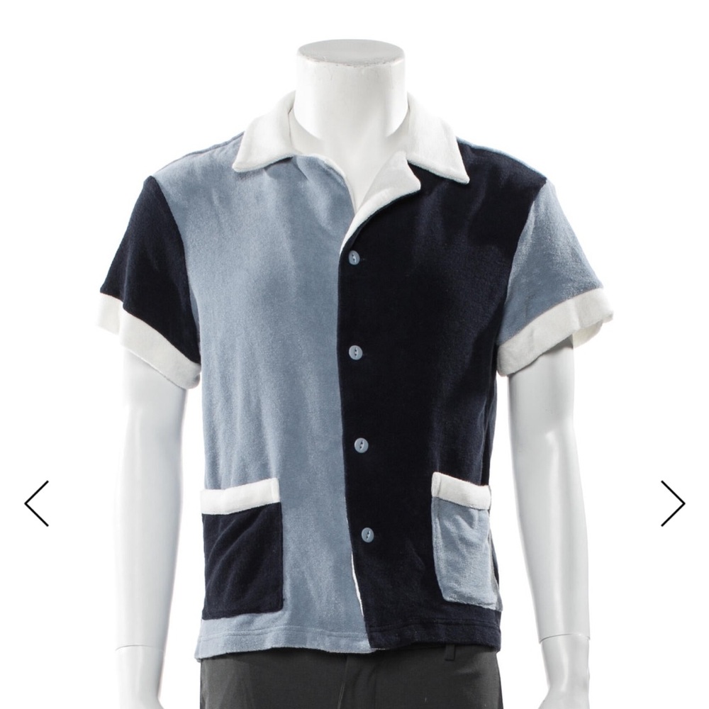 Tombolo Colorblock Pattern Short Sleeve Shirt — Size XS